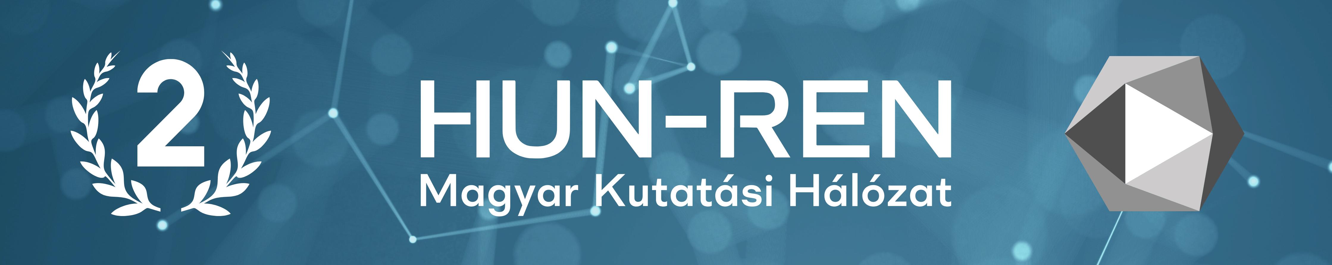 HUN-REN és ARP logók kék háttér előtt